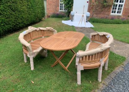 Picture of Foldable OVAL Teak Table